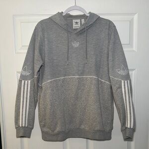 Adidas Gray Sweatshirt with Classic Three Stripes